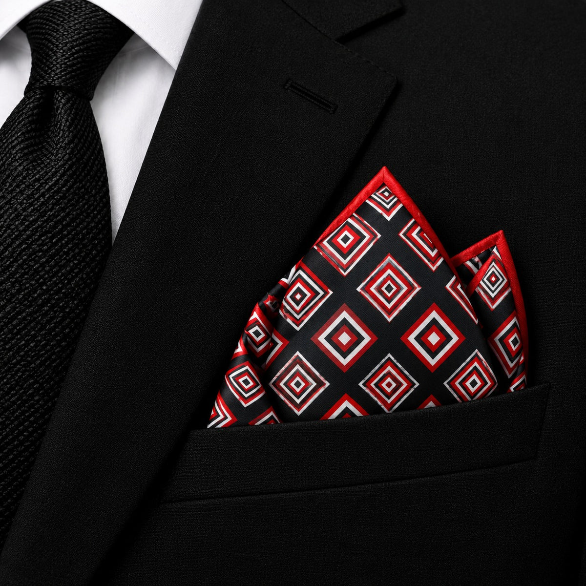 Crimson Code-Premium Silk Pocket Square