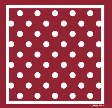 Crimson Polka Dot- Premium Silk Pocket Square