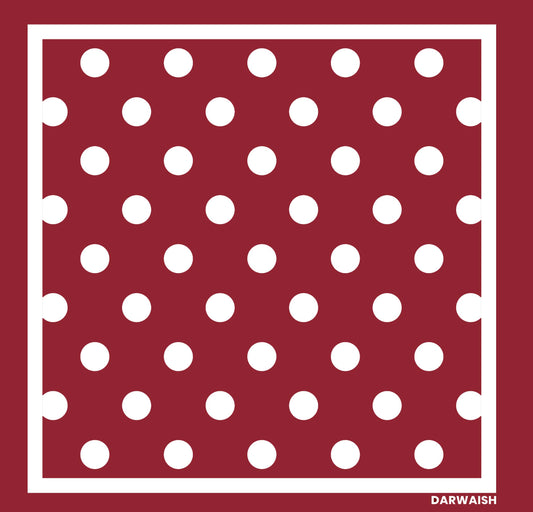 Crimson Polka Dot- Premium Silk Pocket Square