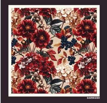 Burgundy Tapestry- Premium Silk Pocket Square