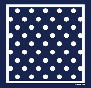 Blue Polka Dot- Premium Silk Pocket Square