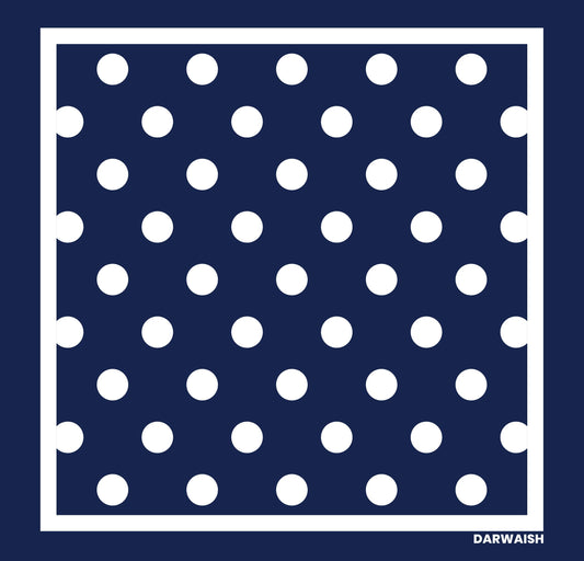 Blue Polka Dot- Premium Silk Pocket Square