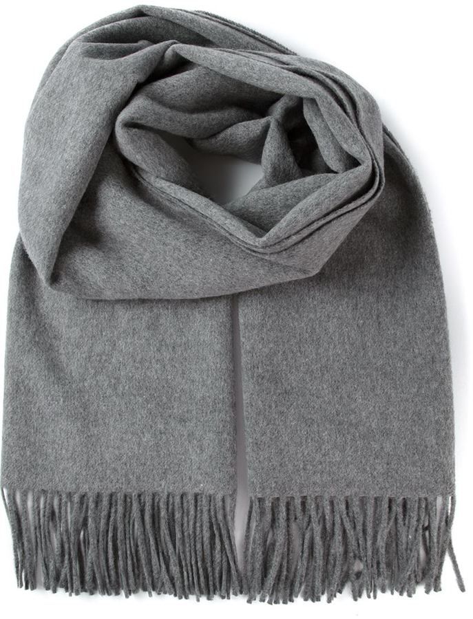 Grey Wool Blended Muffler