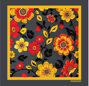 Darwaish Autumn Flora- Premium Silk Pocket Squre