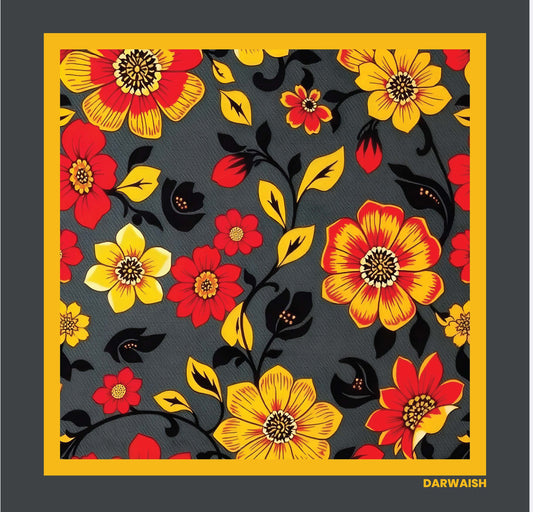 Darwaish Autumn Flora- Premium Silk Pocket Squre