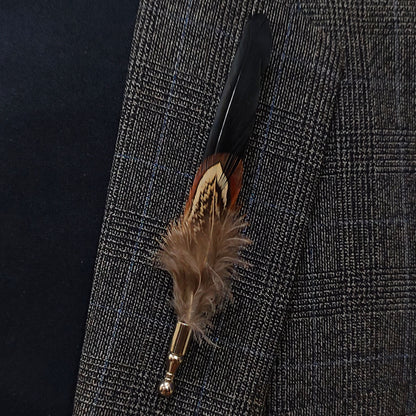 Black feather pin