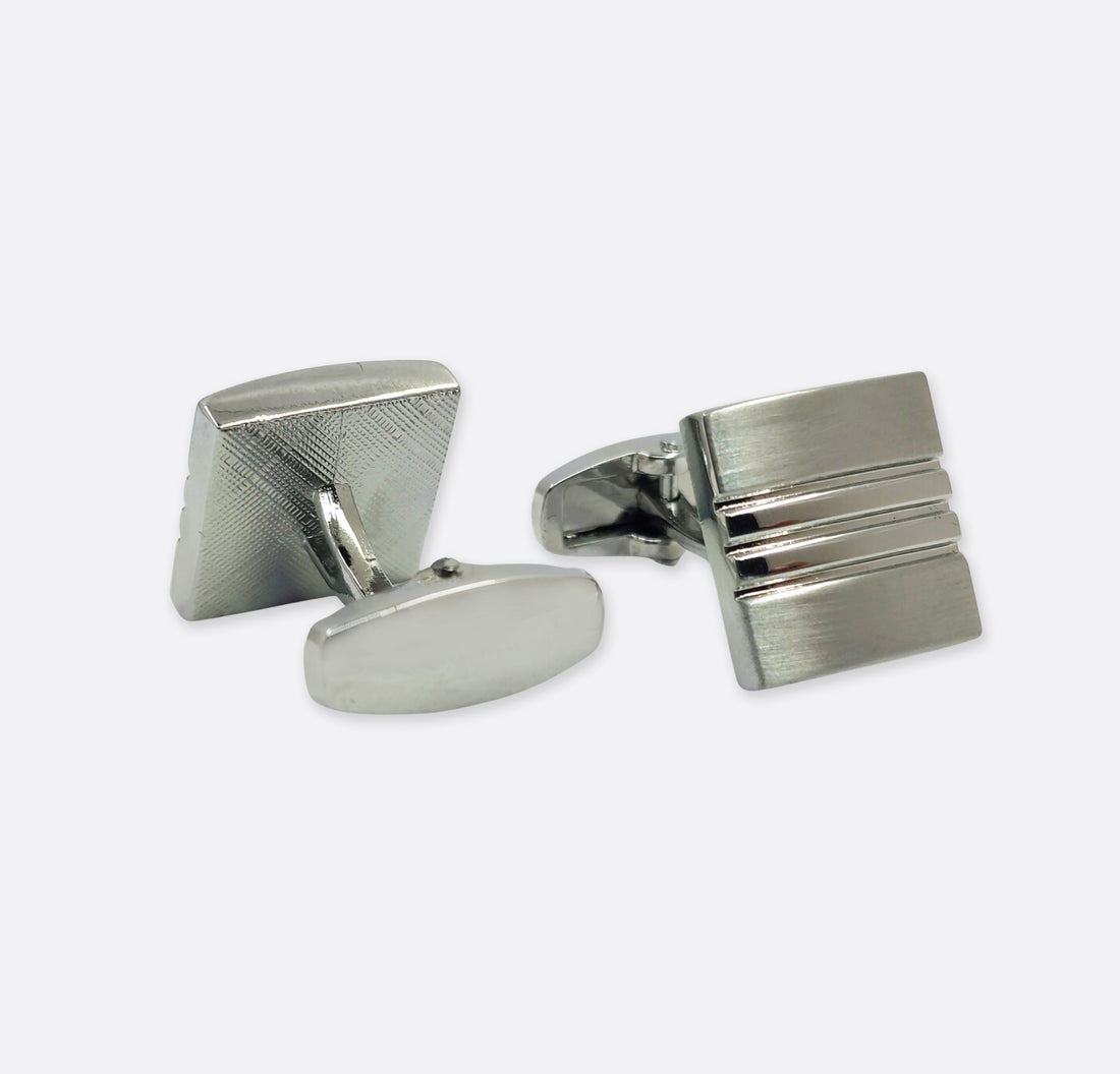 Silver Striped cufflinks