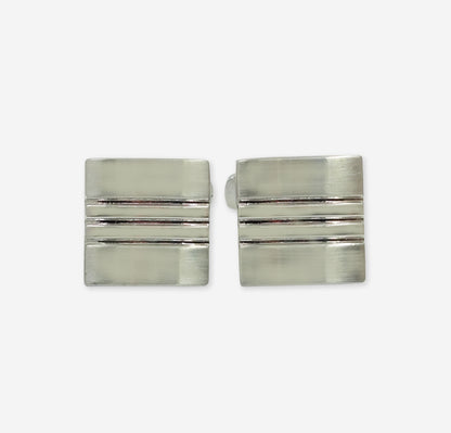 Silver Striped cufflinks