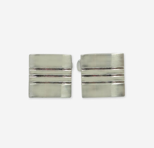 Silver Striped cufflinks