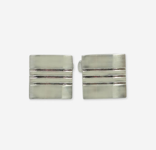 Silver Striped cufflinks