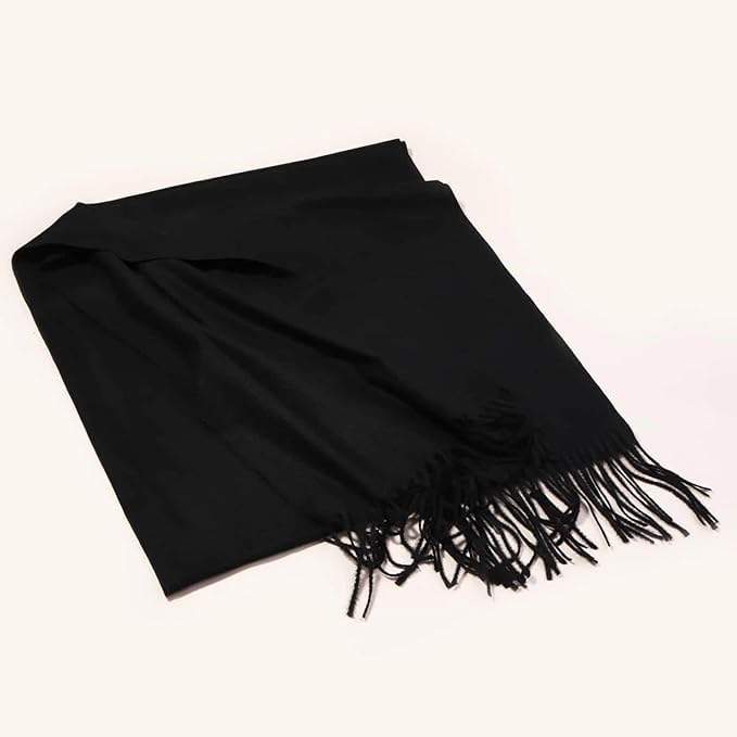 Black Wool Blended Muffler