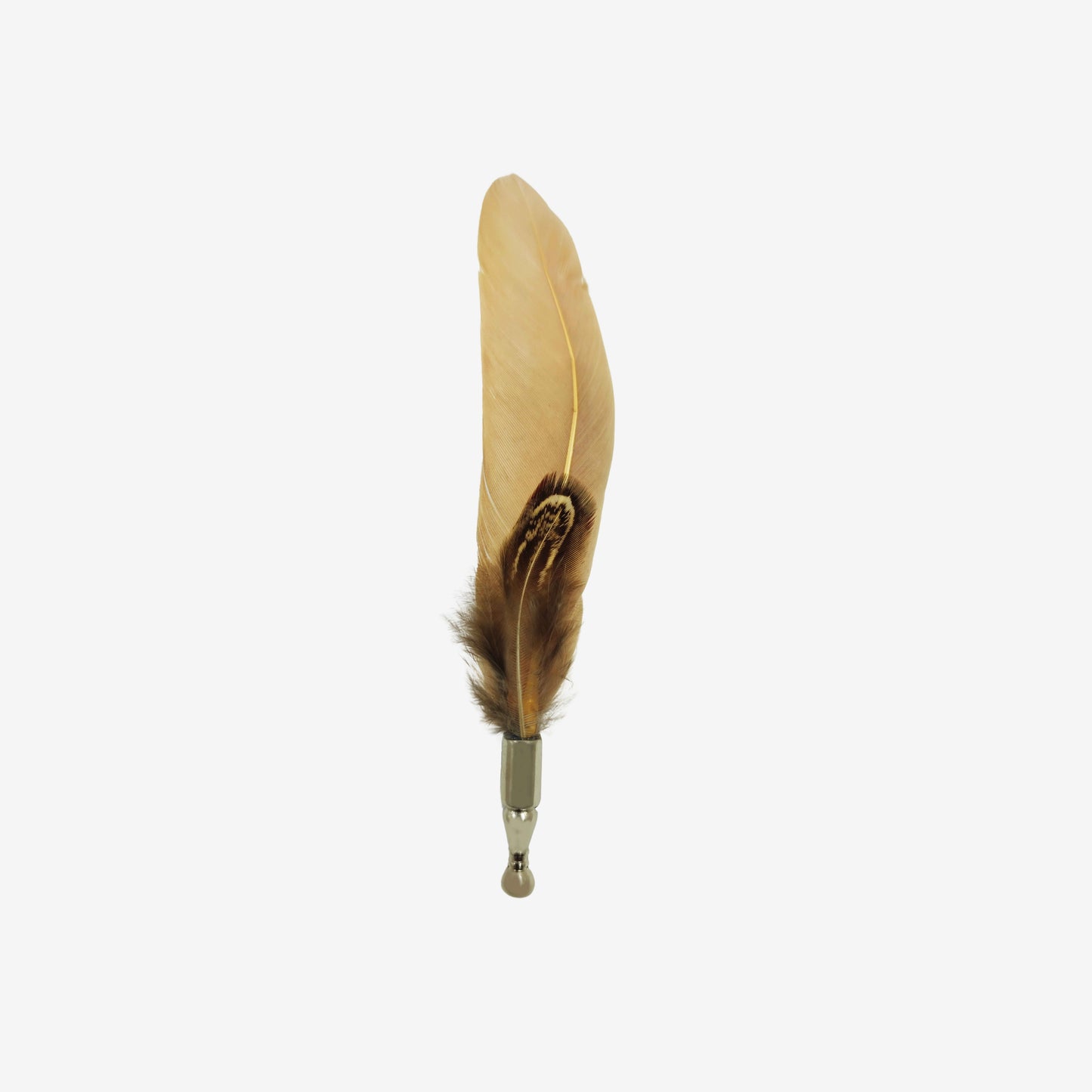 Brown feather pin