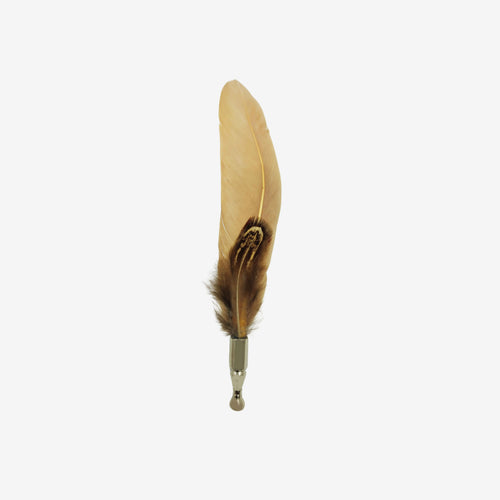 Brown feather pin