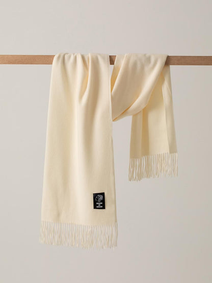 white Wool Blended Muffler*