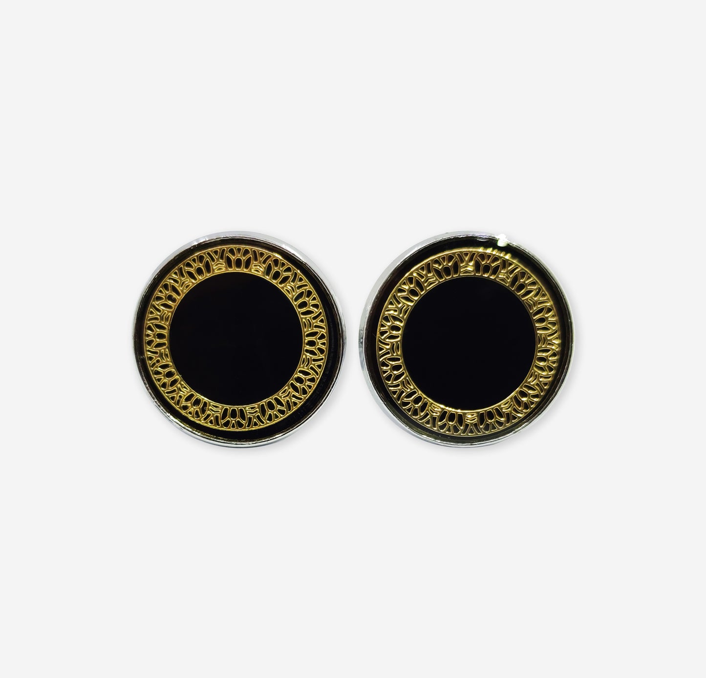 Brown Checkered Cufflinks