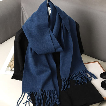 Blue Wool Blended Muffler