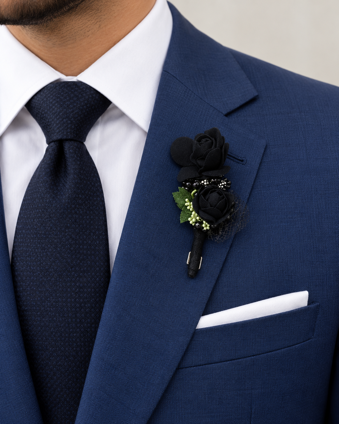Black Floral Pin