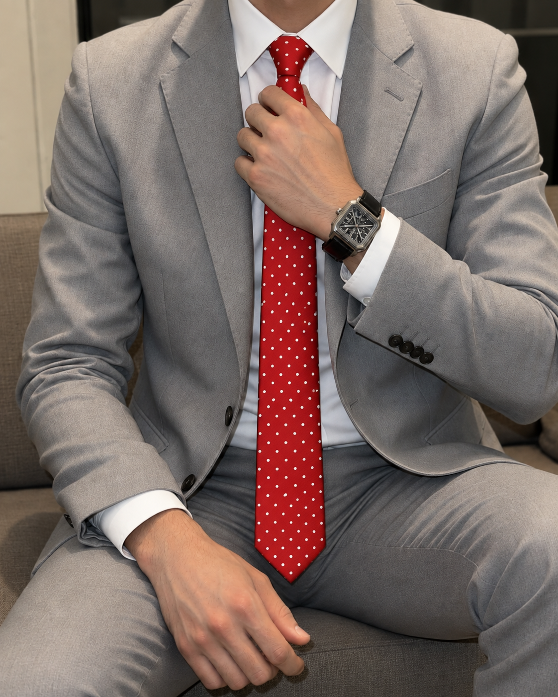 Red Doted Tie