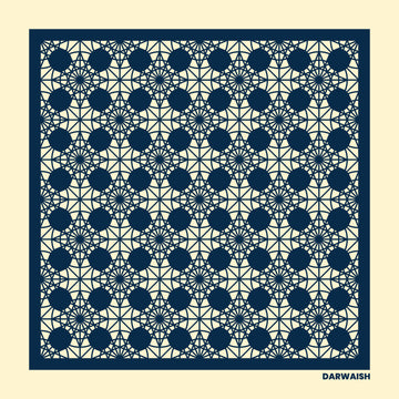 Cobalt Lattice- Premium Silk Pocket Square
