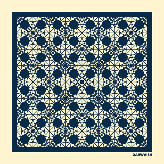 Cobalt Lattice- Premium Silk Pocket Square