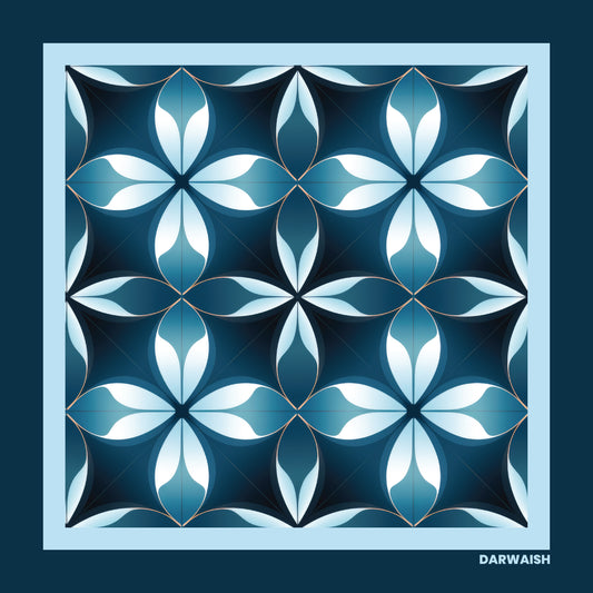 Sapphire Prism- Premium Silk Pocket Square