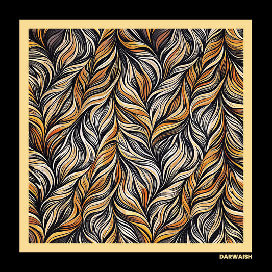 Gilded Feathers- Premium Silk Pocket Square