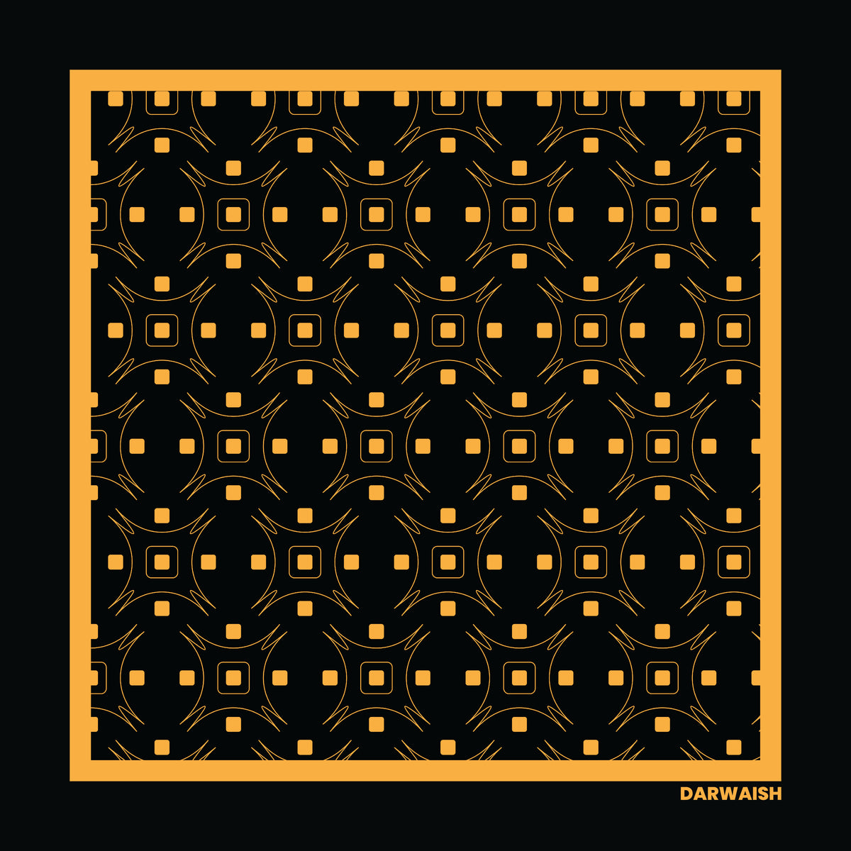 Aurelius Black & Gold- Premium Silk Pocket Square