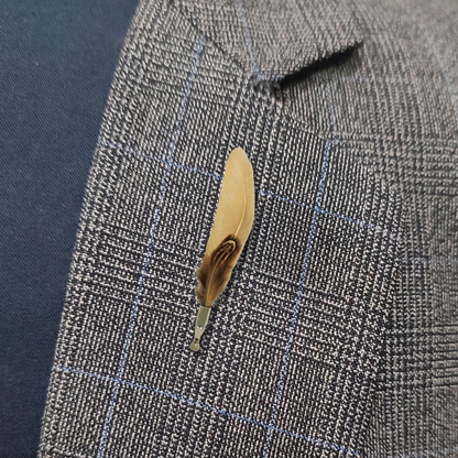 Brown feather pin
