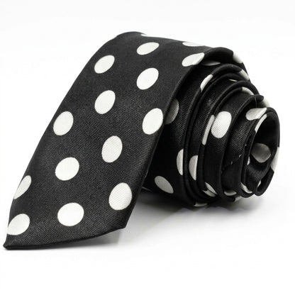 Black polka doted Printed Tie