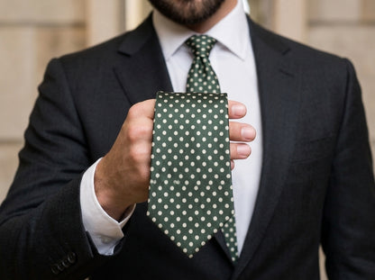 Black mini polka doted Printed Tie