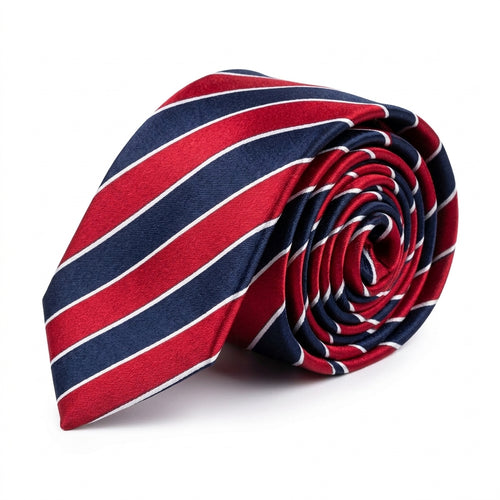 Blue and red striped Tie