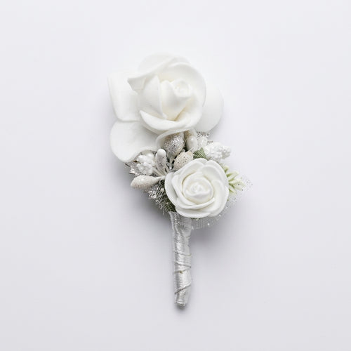 White Floral Lapel Pin