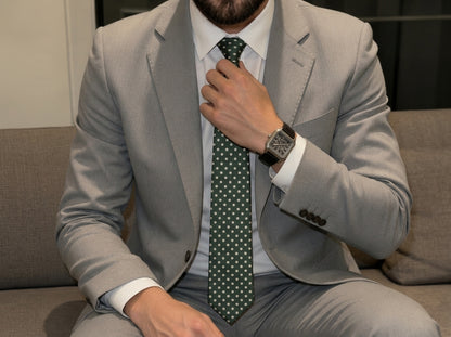 Black mini polka doted Printed Tie