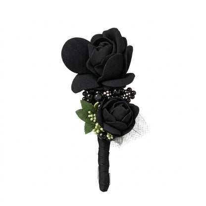 Black Floral Pin
