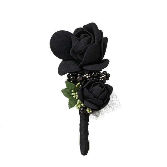 Black Floral Pin