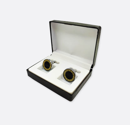 Brown Checkered Cufflinks