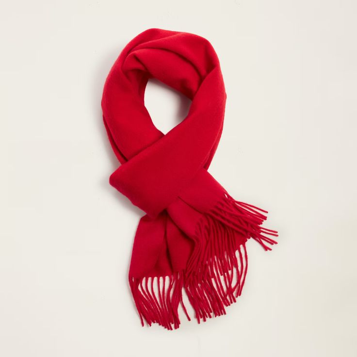Red Wool Blended Muffler