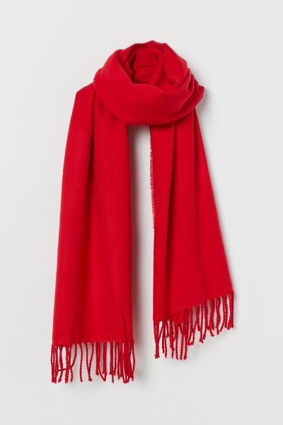 Red Wool Blended Muffler