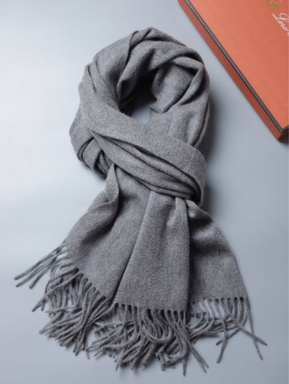 Grey Wool Blended Muffler
