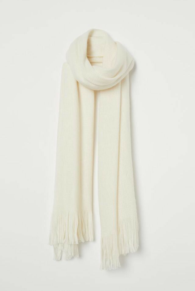 white Wool Blended Muffler*