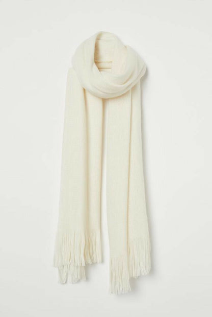 white Wool Blended Muffler*