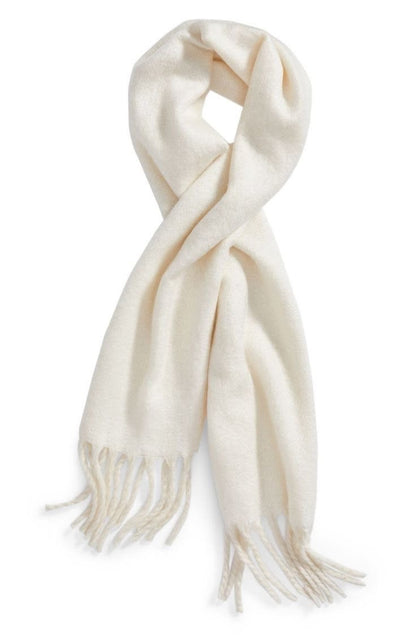 white Wool Blended Muffler*
