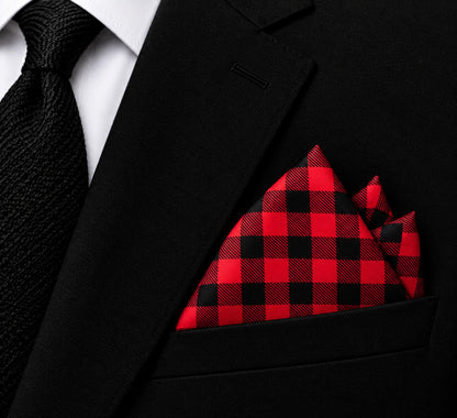 Crimson Buffalo- Premium Silk Pocket Square
