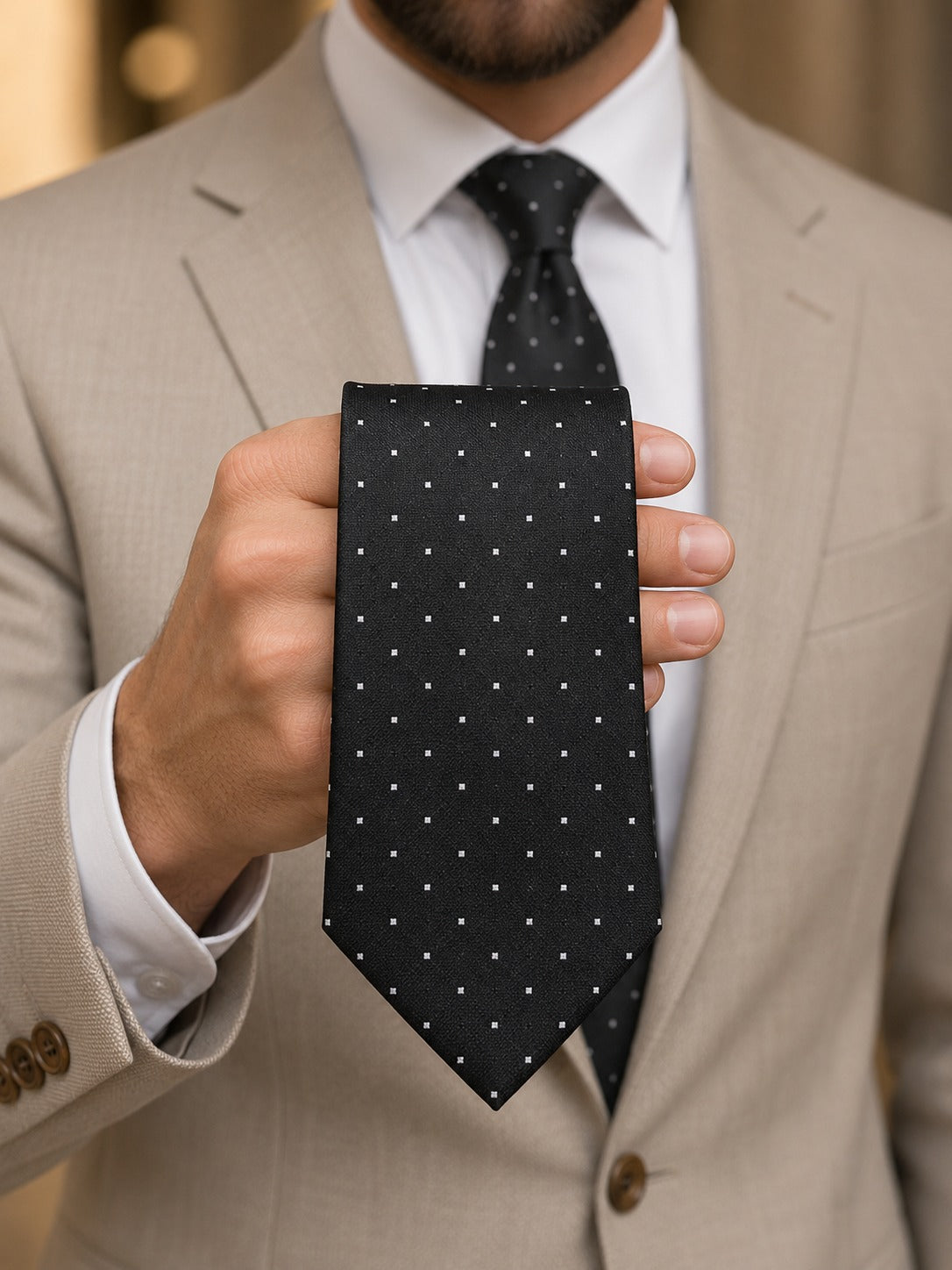 Black Mini Dot Tie