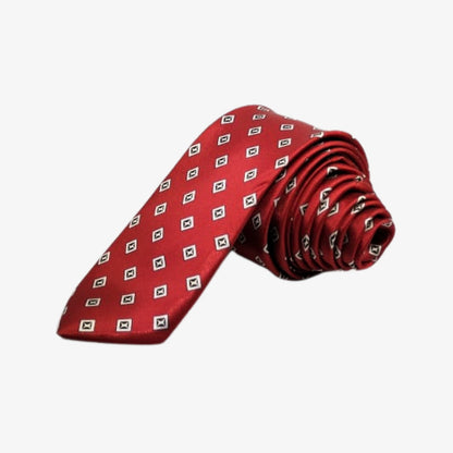Red Geometric Printed Tie