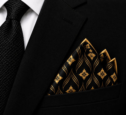 Midnight Royale-Premium Silk Pocket Square