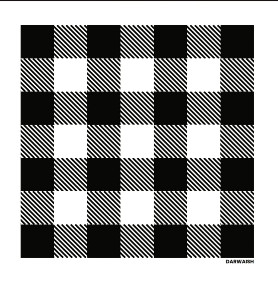 Monochrome Gingham- Premium Silk Pocket Square