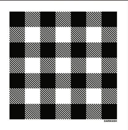 Monochrome Gingham- Premium Silk Pocket Square
