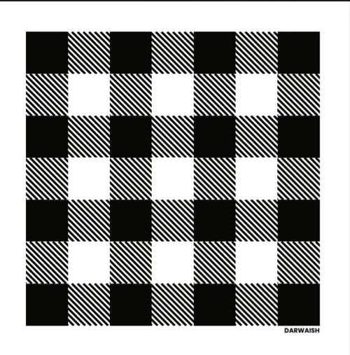 Monochrome Gingham- Premium Silk Pocket Square