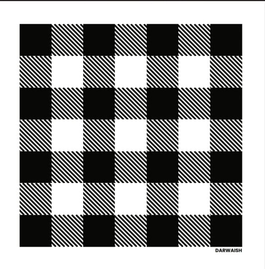 Monochrome Gingham- Premium Silk Pocket Square